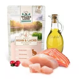 Wildes Land Nassfutter Huhn und Lachs mit Cranberries 100 g